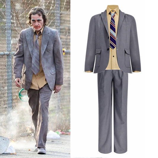 Joker 2 Folie à Deux Costumes The Joker Arthur Fleck Cosplay Gray full Suits for Men