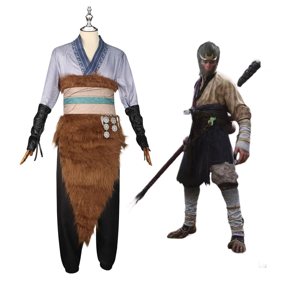 Game Black Myth : Wukong Cosplay Sun Wukong Costume Animal Fur Fabric Tiger Outfits