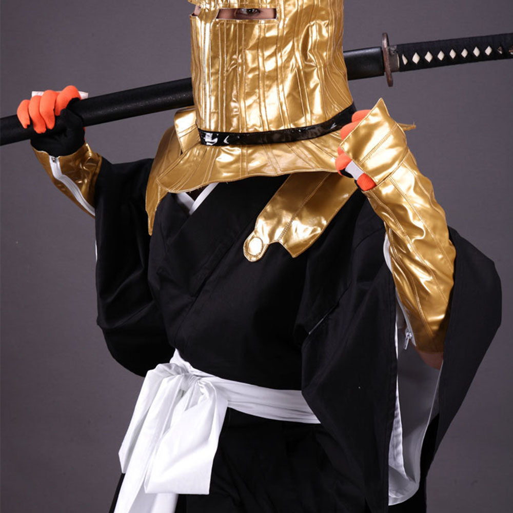 Bleach Komamura Sajin Cosplay Black Kimono full Outfit with Accessories for Men and Kids