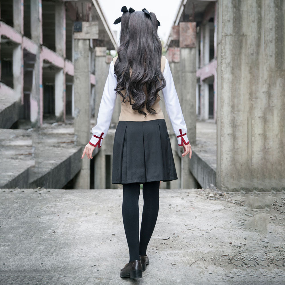 Fate / Stay Night Costume Rin Tohsaka Autumn School Uniform Cosplay Set for Women and Kids