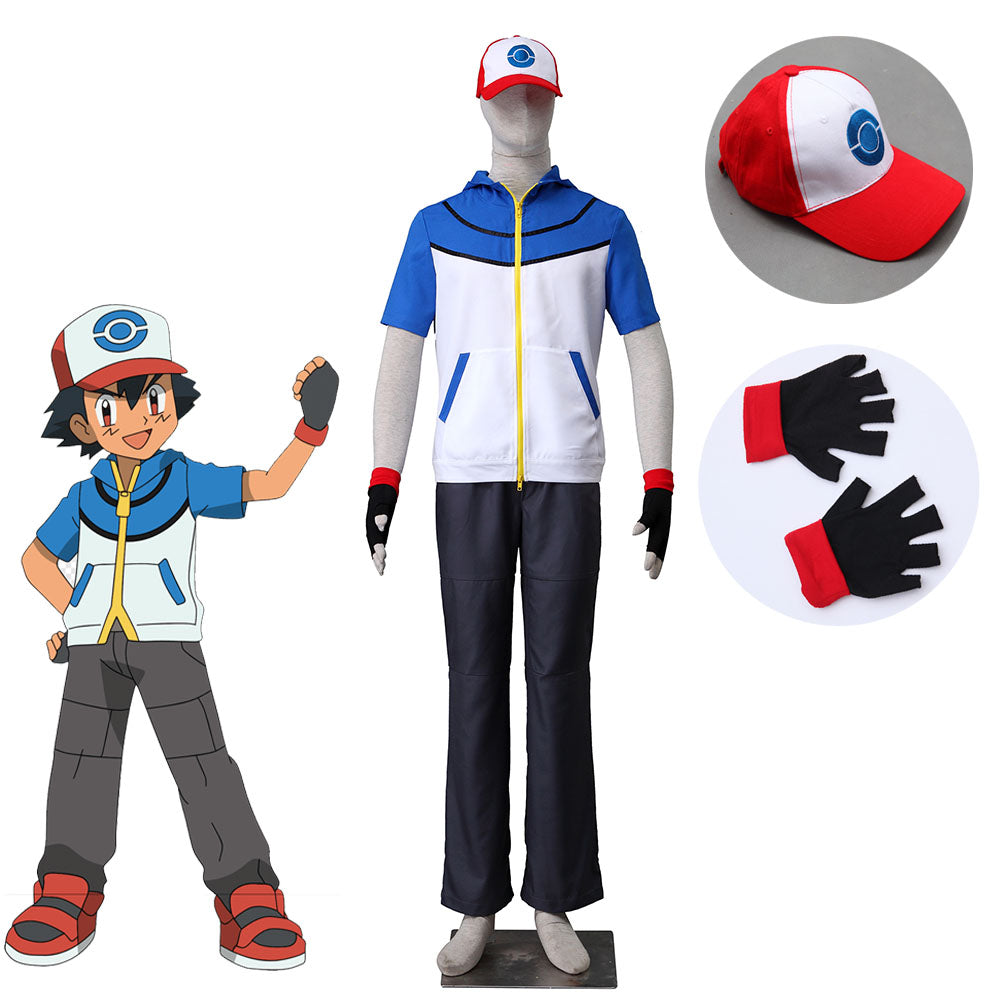 Pokemon Monster Costume Ash Ketchum Cosplay Hoodie Full Set With Acces Pro Costumes 7802