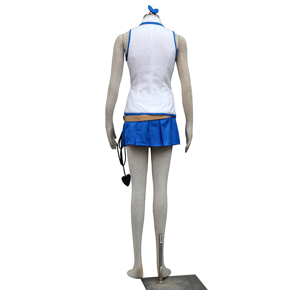 Fairy Tail Costume Lucy Heartfilia Normal Uniform Cosplay Set with Eridanus for Women and Kids