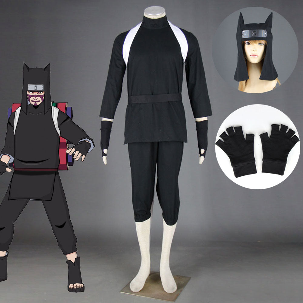 Naruto Shippuden Costume Kankuro Cosplay full Outfit with Hat for Men and Kids
