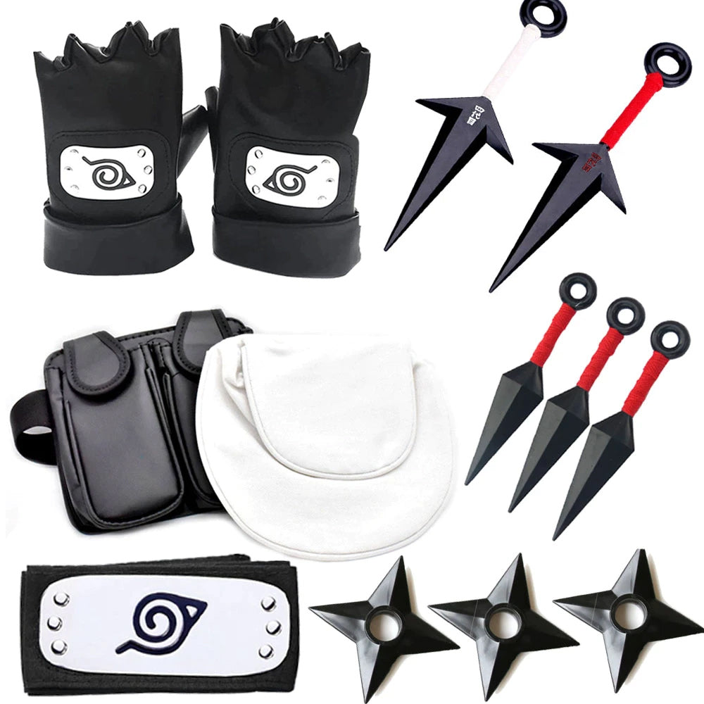 Naruto Costume Konohagakure Ninja Kakashi Naruto Sasuke Cosplay Full Accessories Package